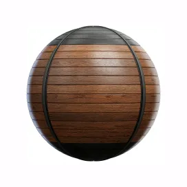 Black and wood fence